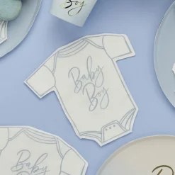 New Blue Baby Boy Babygrow Paper Napkins - Pack of 16 Tableware|Baby Shower Party