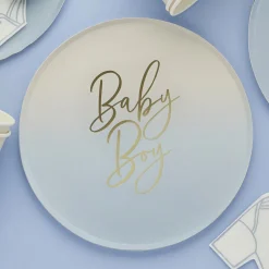 Card Factory Blue Baby Boy Paper Plates - Pack of 8