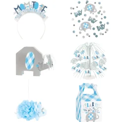 New Blue Elephant Baby Shower Accessories Kit Confetti & Foiletti|Baby Shower Party
