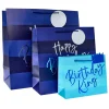 Kids Card Factory Blue Happy Birthday Gift Bags - Multipack of 3
