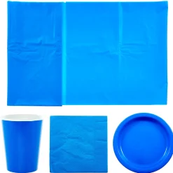 Card Factory Blue Party Tableware Bundle - 8 Guests