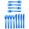 Clearance Blue Plastic Cutlery Set - 18 Pieces 100Th Birthday|90Th Birthday