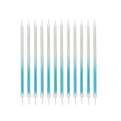 Clearance Blue Tall Ombre Skinny Cake Candles - Pack of 12 Cake Candles|Birthday Party