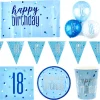 Online Blue 18th Birthday Party Tableware & Decorations Bundle - 16 Guests 18Th Birthday|Tableware