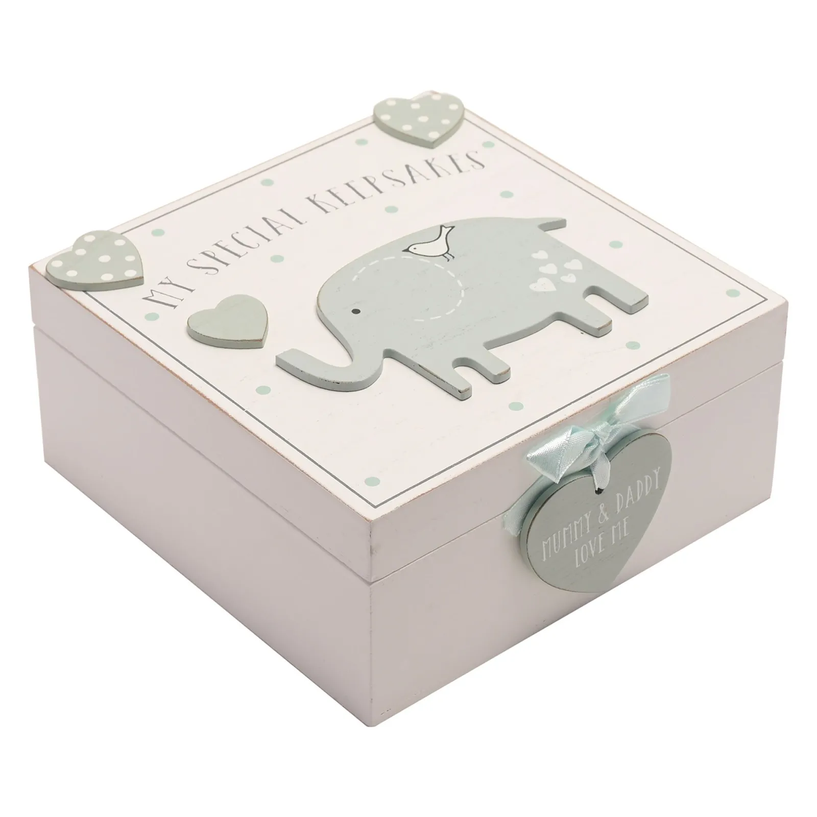 Card Factory Blue Wooden My Special Keepsakes Box