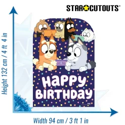 Card Factory Bluey & Friends Happy Birthday Medium Backdrop Cardboard Cutout