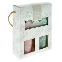 Card Factory Calming Moment Tealight Candles & Votive Holder Set