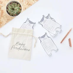 Outlet Canvas Bag & 20 Baby Prediction Cards Bags & Favours|Gender Reveal Party