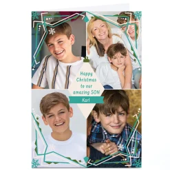 Clearance Christmas photo Card - Son Green Frame Christmas|Photo
