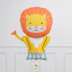New Circus Lion Birthday Supershape & Foil Balloon Package - Delivered Inflated! Kids Balloons For Kids|Personalised & Photo Balloons