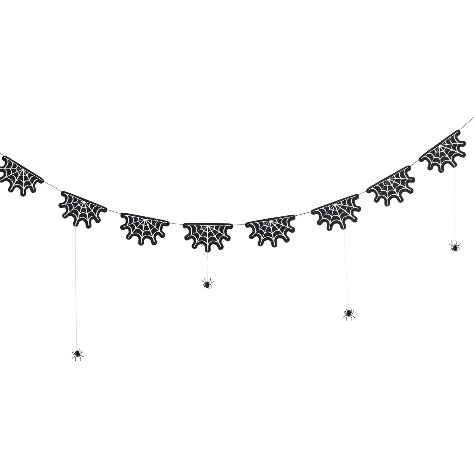 Best Cobweb Card Garland With Hanging Spiders 2m Banners & Bunting|Halloween Party