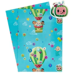 Kids Card Factory CoComelon Gift Wrap - 2 Sheets & 2 Tags