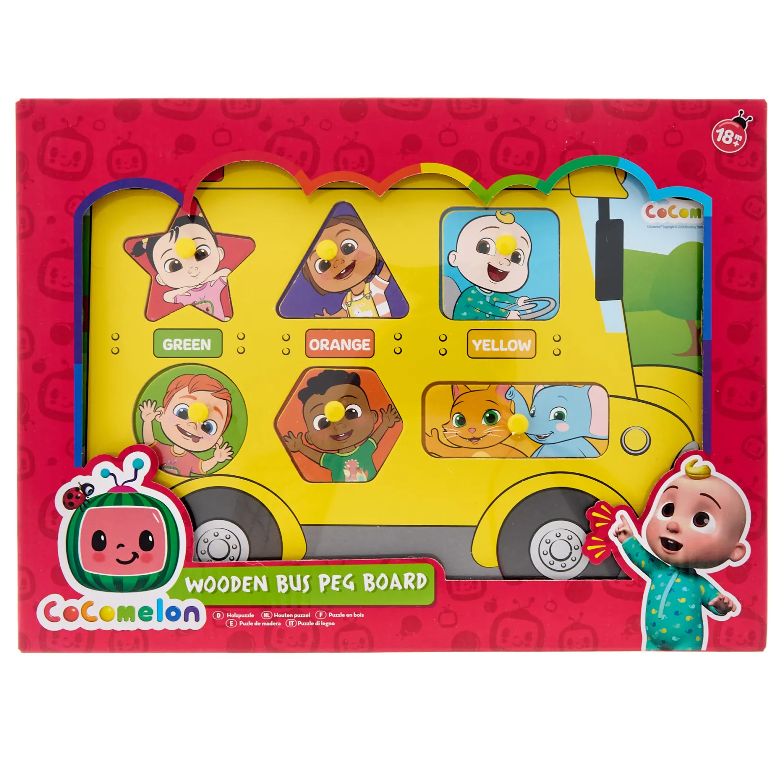 Card Factory CoComelon Wooden Bus Peg Board