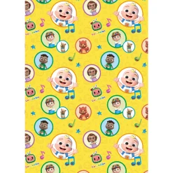 CoComelon Wrapping Paper - 2 Sheets & 2 Tags Kids Gift Wrap For Babies|Gift Wrap For Kids