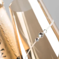 Hot Crystal Embellished Amber Champagne Flutes - Set of 2 Glassware|New Home Gifts