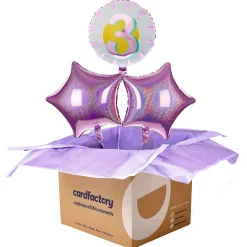 Kids Card Factory Daisy Age 3 Happy Birthday Balloon Bouquet - DELIVERED INFLATED!