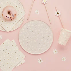Outlet Daisy Paper Plates - Pack of 8 Tableware|Gender Reveal Party