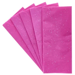 Hot Deep Pink Glitter Tissue Paper - 6 Sheets Kids Gift Wrap For Kids|Gift Wrap For Her