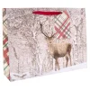 Card Factory Deer & Tartan Extra Large Landscape Christmas Gift Bag