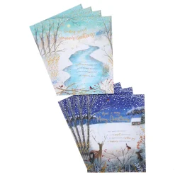 Card Factory Deluxe Deer & Lake Charity Christmas Cards - Pack of 10 (2 Designs)