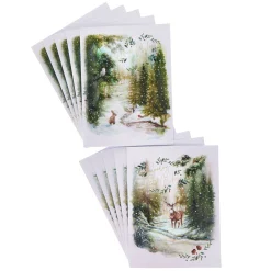 Card Factory Deluxe Deer & Rabbit Charity Christmas Cards - Pack of 10 (2 Designs)