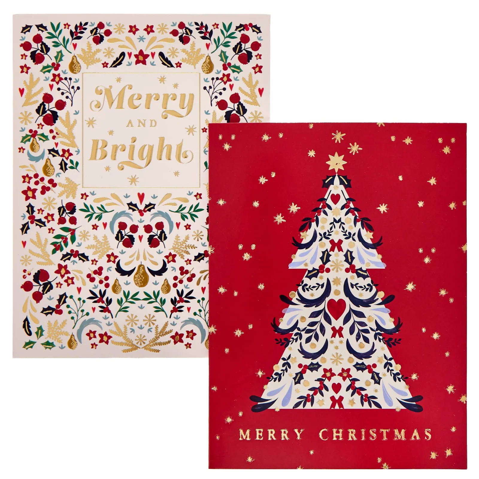 Card Factory Deluxe Patterned Tree Charity Christmas Cards - Pack of 10 (2 Designs)