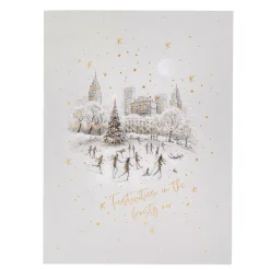 Card Factory Deluxe Skating Scene Charity Christmas Cards - Pack of 10 (2 Designs)