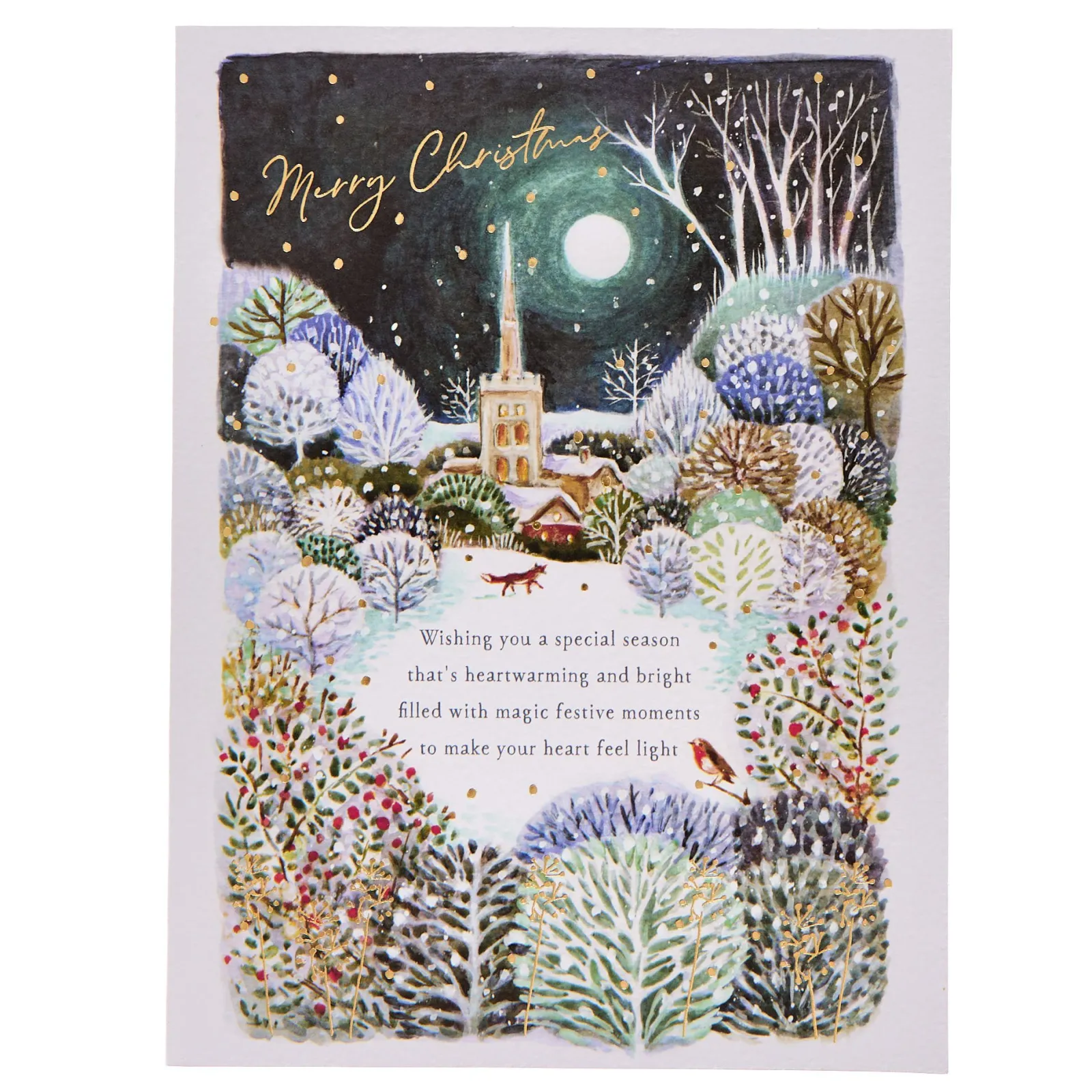 Card Factory Deluxe Snowy Scene Charity Christmas Cards - Pack of 10 (2 Designs)