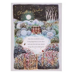 Card Factory Deluxe Snowy Scene Charity Christmas Cards - Pack of 10 (2 Designs)