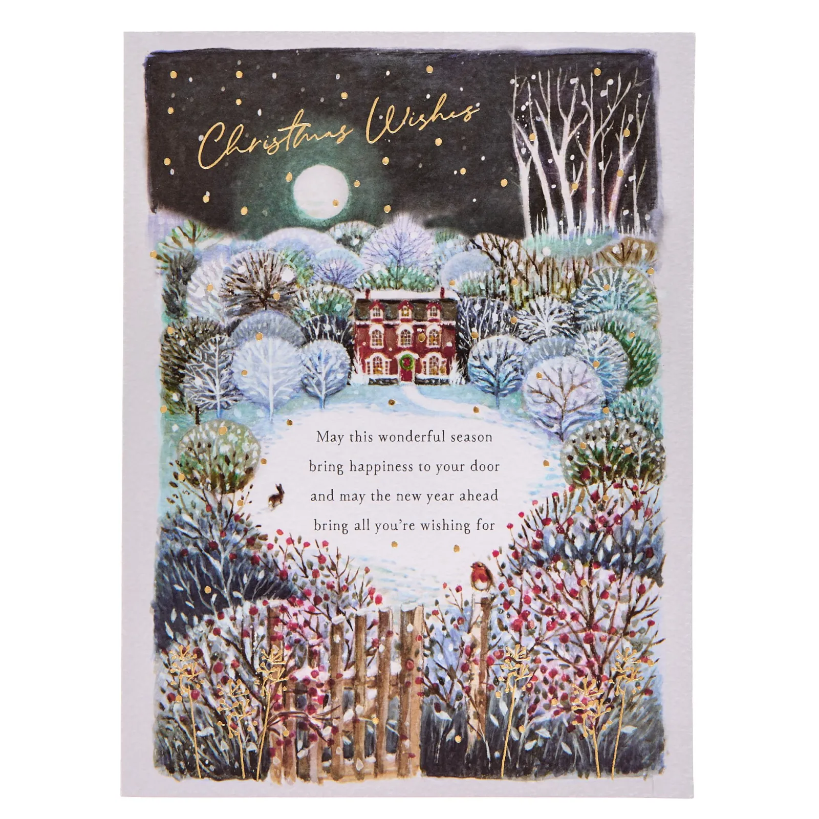 Card Factory Deluxe Snowy Scene Charity Christmas Cards - Pack of 10 (2 Designs)