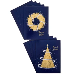 Sale Deluxe Tree & Wreath Charity Christmas Cards - Pack of 10 (2 Designs) Christmas