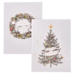 Card Factory Deluxe Tree & Wreath Charity Christmas Cards - Pack of 10 (2 Designs)