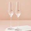 New Diamante Crystal Flute Pair Glassware|New Home Gifts