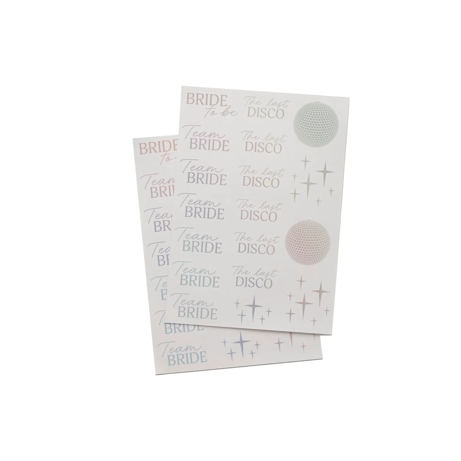 New Disco Team Bride Stickers - 2 Sheets Bags & Favours|Hen Party