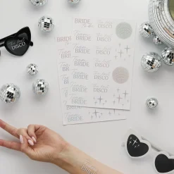 New Disco Team Bride Stickers - 2 Sheets Bags & Favours|Hen Party