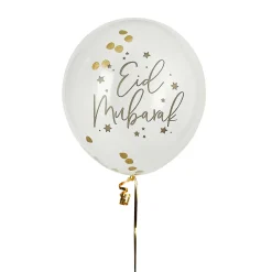 Sale Eid Mubarak Confetti 12-Inch Latex Balloons - Pack of 5 Kids Balloons For Kids|Multipack Balloons