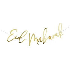 Card Factory Eid Mubarak Large Gold Letter Banner