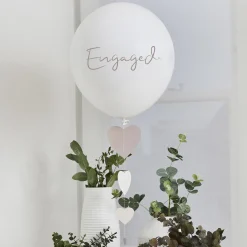 Card Factory Engaged 18-Inch Latex Balloon & Trailing Heart Tail