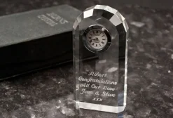Engraved Crystal Clock Jewellery & Keepsakes|Anniversary Gifts