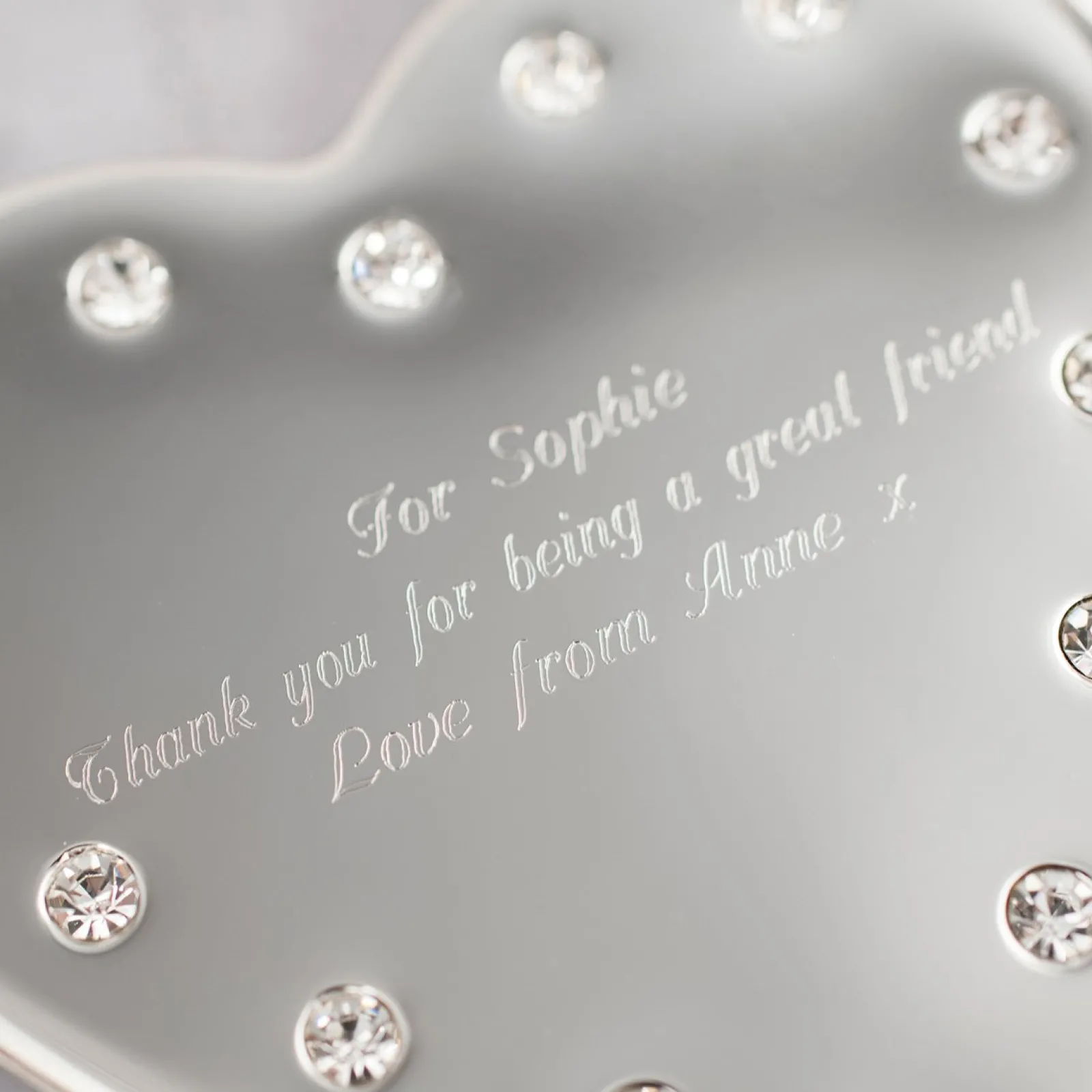 New Engraved Diamante Heart-Shaped Jewellery Box - Birthday Personalised Engraved Gifts|Jewellery & Keepsakes