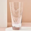 Discount Engraved Glass Vase Embellished with Crystals - Love Hearts Personalised Engraved Gifts|Glassware