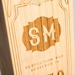 Card Factory Engraved Luxury Wooden Whisky Box Glenfiddich Whisky - Barbour