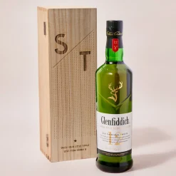 Engraved Luxury Wooden Whisky Box Glenfiddich Whisky - Initials & Message Gifts For Him|Christmas Gifts