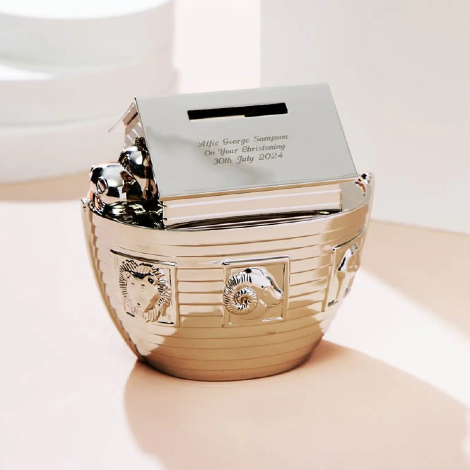 Card Factory Engraved Noah's Ark Money Box