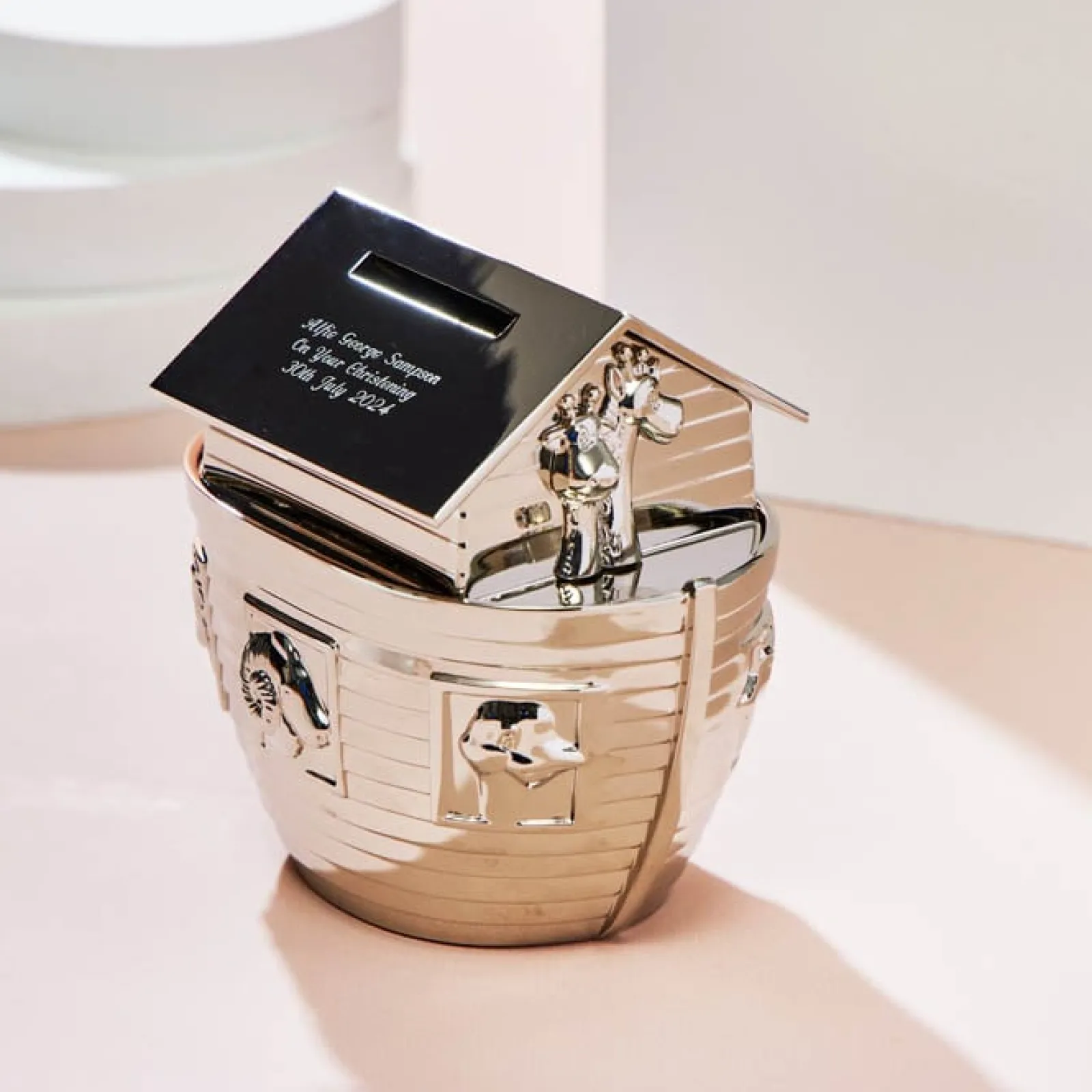 Card Factory Engraved Noah's Ark Money Box