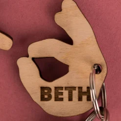 Clearance Engraved Set Of 2 Wooden Key Rings - Hand Wedding Gifts|Gifts For Couples