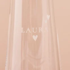 Card Factory Engraved Set Of Two Champagne Flutes embellished with Crystals - Names and Love Hearts