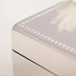 Hot Engraved Silver Rectangular Beaded Jewellery Box Personalised Jewellery And Keepsakes|Personalised Engraved Gifts