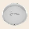 Card Factory Engraved Silver Round Compact Mirror - Name