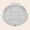 Card Factory Engraved Silver Round Compact Mirror - Friends Are The Family You Choose